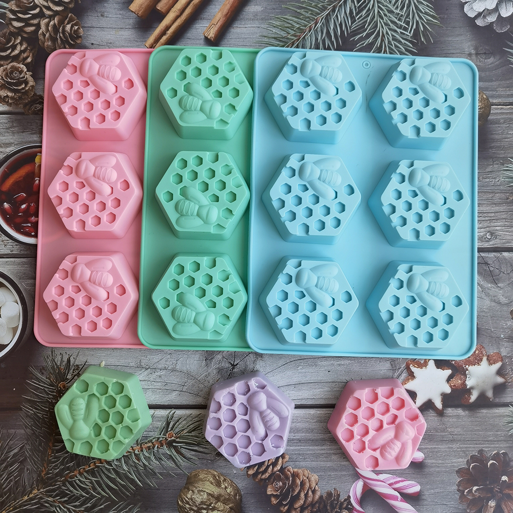 Soap Making Line - Silicone Hexagonal Bee Soap Mold for