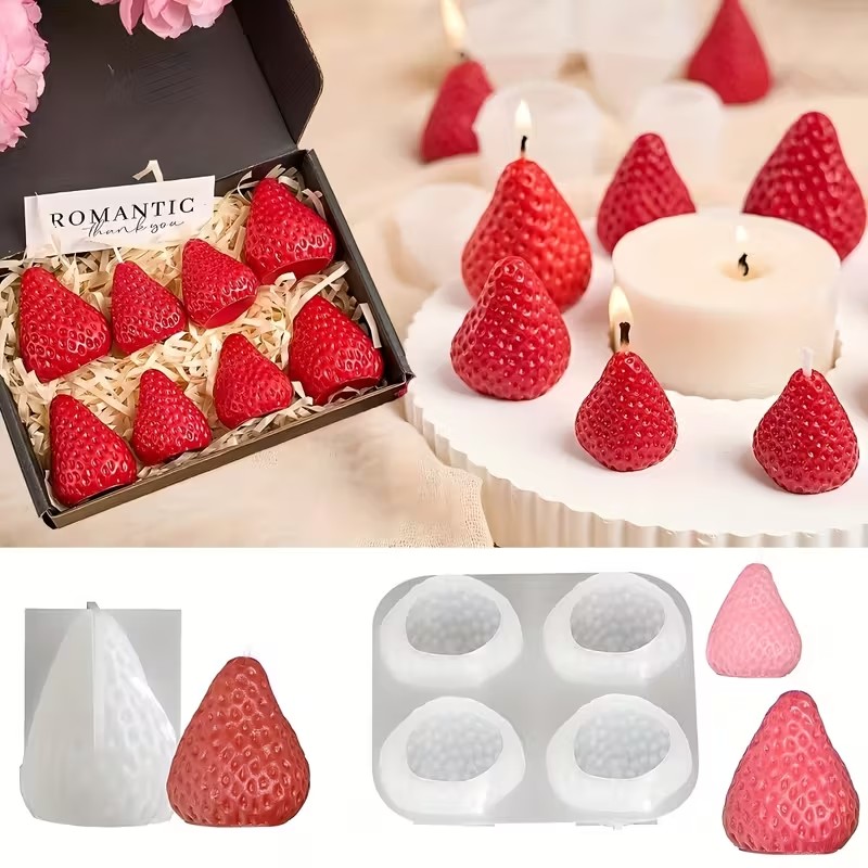 Strawberry Silicone Candle Mol - огляд і ціна Soap Making Party